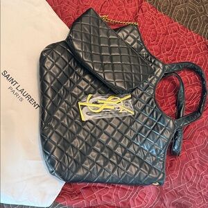 Saint Laurent Ivory Canvas Tote